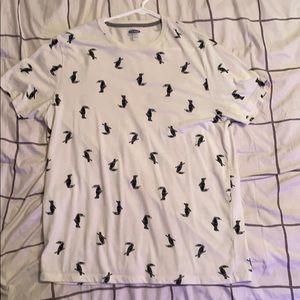 white and black shirt size large with tucans